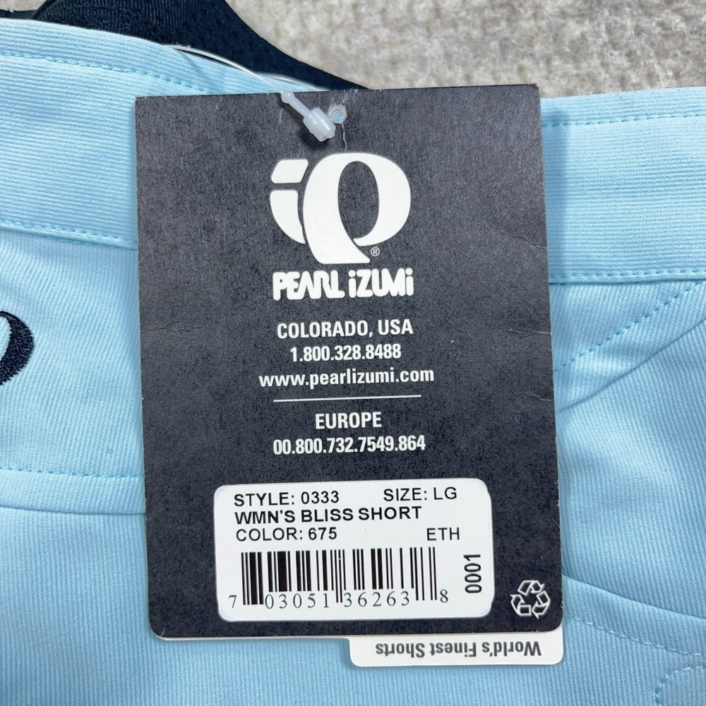 Pearl Izumi Bliss Cycling Shorts Womens Large Light Blue Padded Lined - Picture 5 of 15